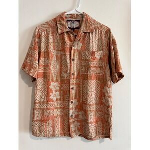 Hawaiian Resort Shirt Aloha Bahama Bay Club Loop Collar Mens Small Silk Blend
